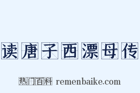 读唐子西漂母传是什么意思的图片